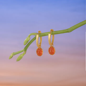 Solar Glow Carnelian Hoop Earrings