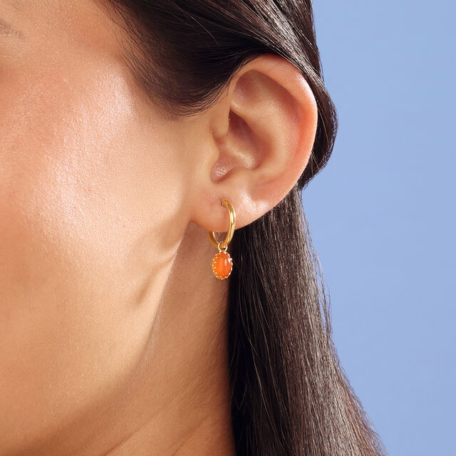 Solar Glow Carnelian Hoop Earrings 2