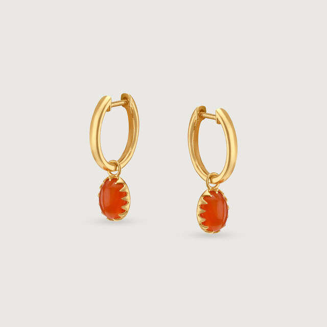 Solar Glow Carnelian Hoop Earrings 4