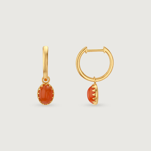 Solar Glow Carnelian Hoop Earrings 5