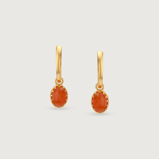 Solar Glow Carnelian Hoop Earrings 6