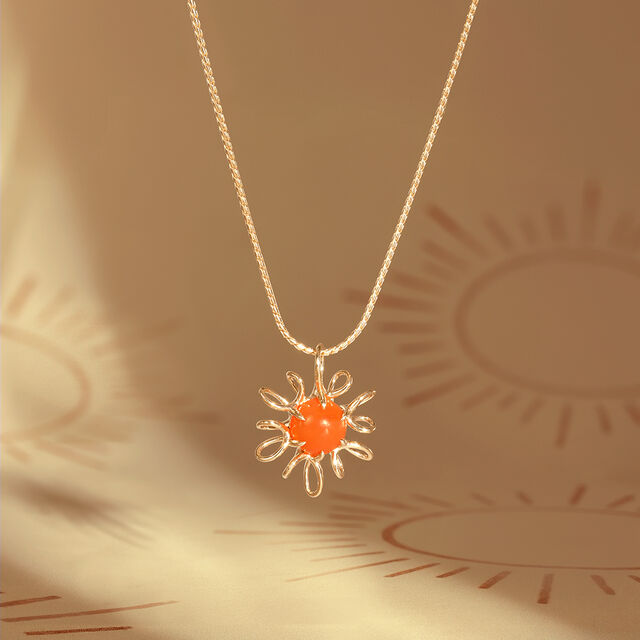 Radiant Bloom Carnelian Pendant 