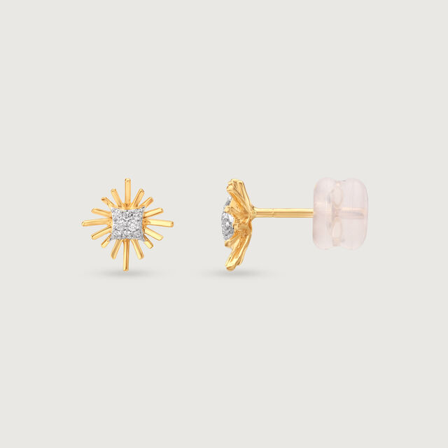 Classic Sunburst Diamond Stud Earrings 5