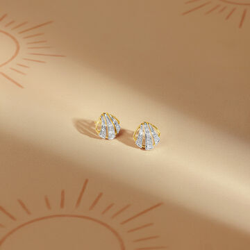 Radiant Arc Diamond Stud Earrings