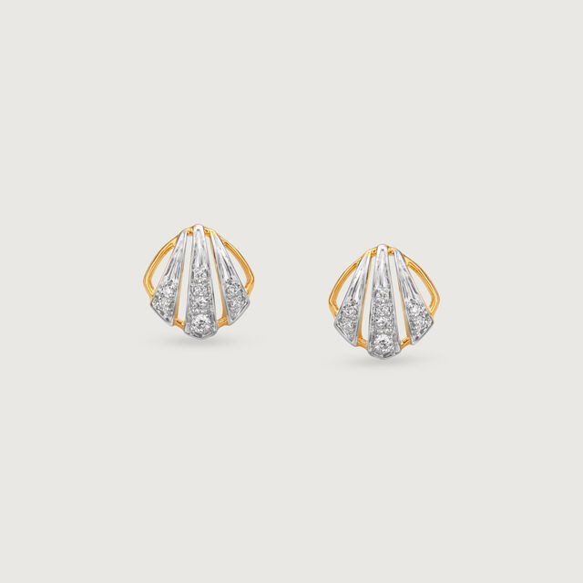 Radiant Arc Diamond Stud Earrings 4