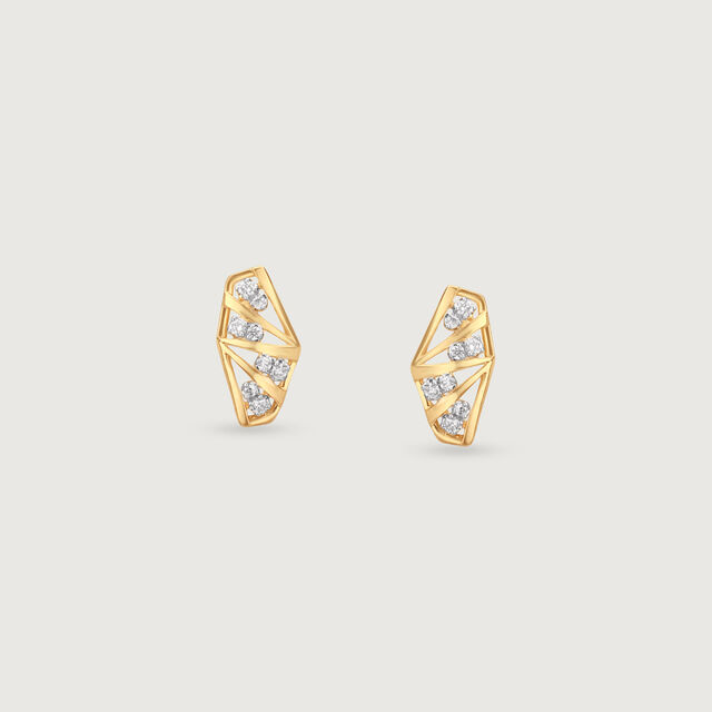 Sunlit Facet Diamond Stud Earrings 4