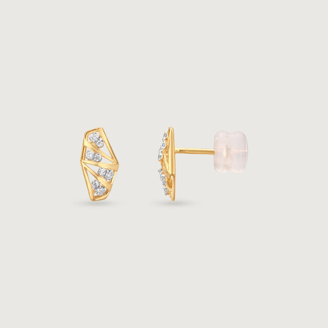 Sunlit Facet Diamond Stud Earrings 5