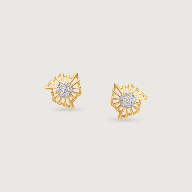 Sunburst Radiance Diamond Stud Earrings 4