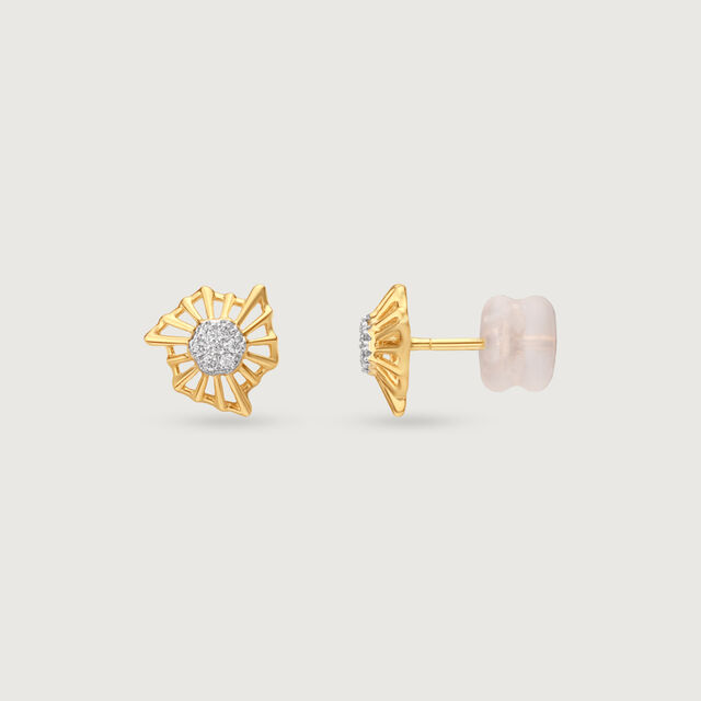 Sunburst Radiance Diamond Stud Earrings 5