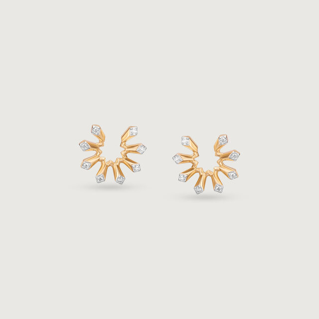 Radiant Sunburst Diamond Stud Earrings 4