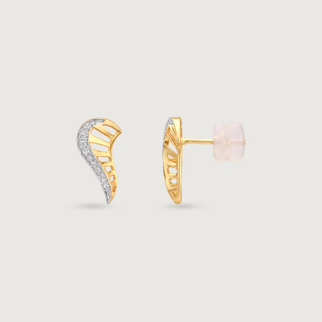 Graceful Wing Diamond Stud Earrings 5