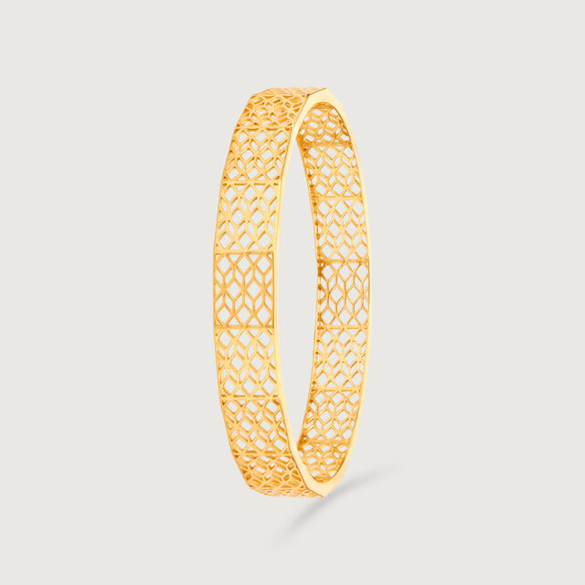 Elegant Geometric Gold Bangle 5