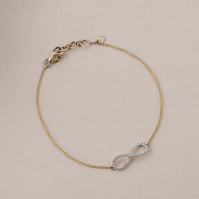 Infinity Elegance Diamond & Gold Bracelet 