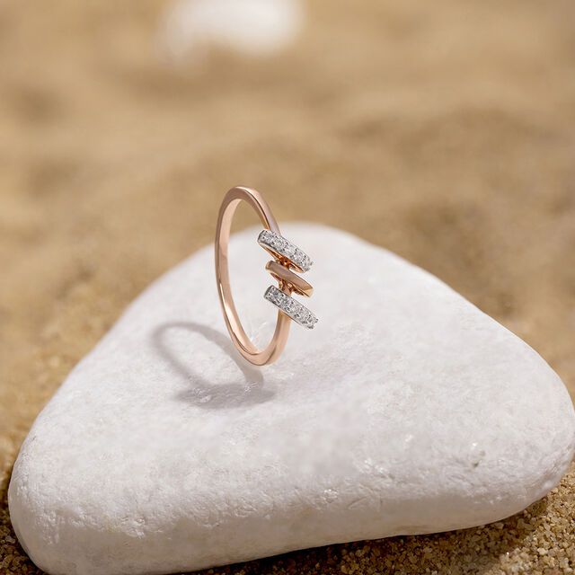 Modern Duo Gold & Diamond Ring 