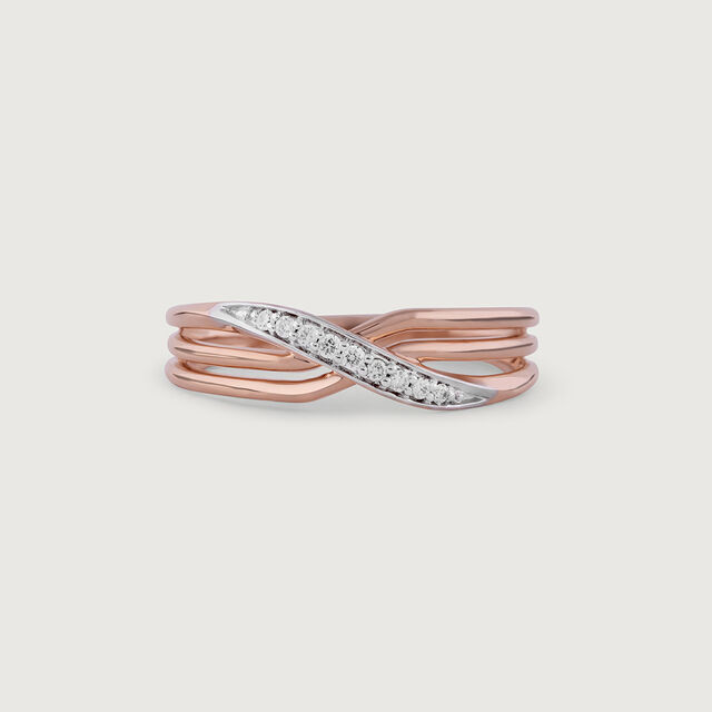 Twisted Beauty Gold & Diamond Finger Ring