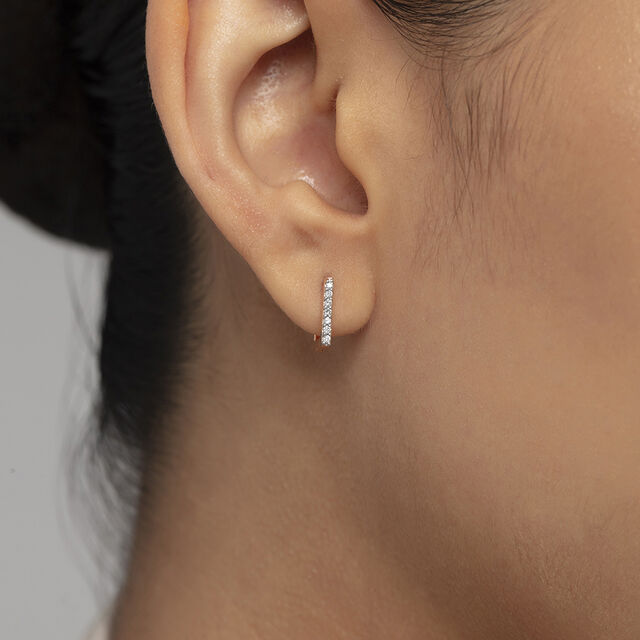 Gleaming Elegance Gold & Diamond Hoop Earrings 2