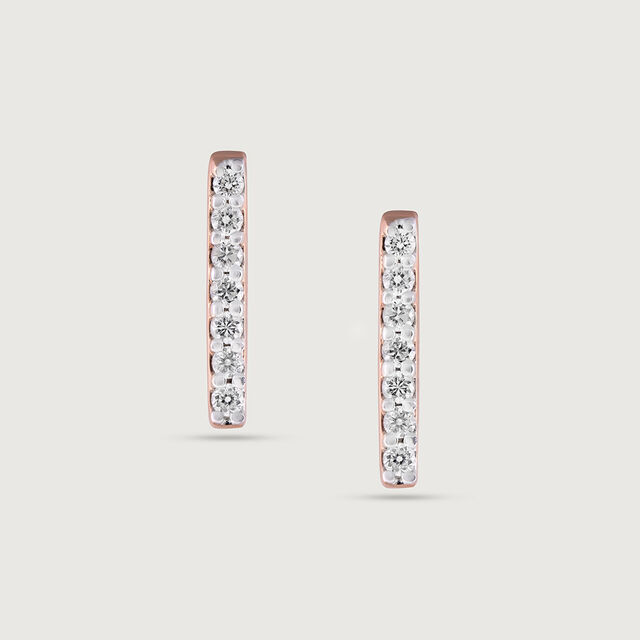 Gleaming Elegance Gold & Diamond Hoop Earrings 3