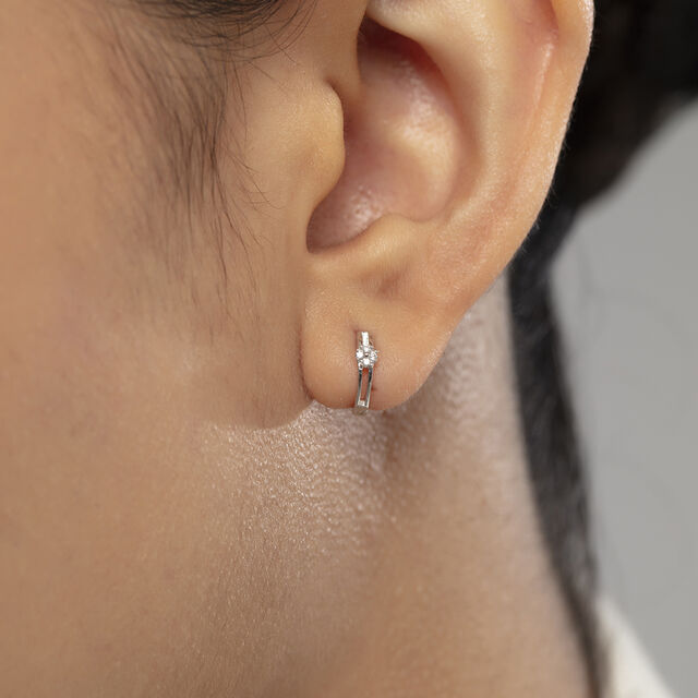Winsome Shine Gold & Diamond Hoop Earrings 2