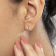 Classic Sleek Gold & Diamond Hoop Earrings 2