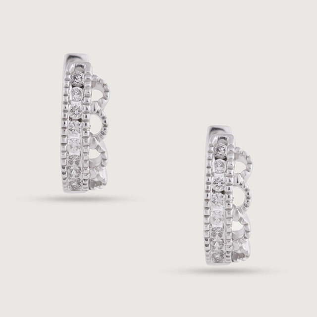 Classic Sleek Gold & Diamond Hoop Earrings 3