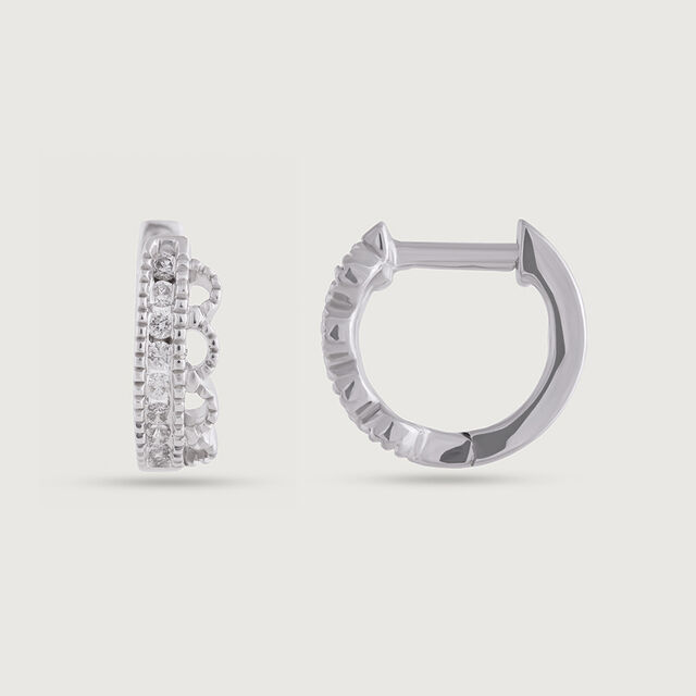 Classic Sleek Gold & Diamond Hoop Earrings 4
