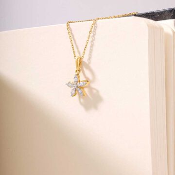 Twinkling Fleur Diamond Pendant