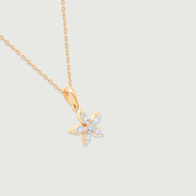Twinkling Fleur Diamond Pendant 4