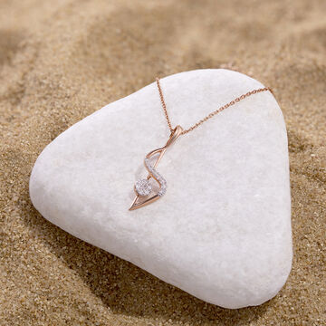 Graceful Twist Gold & Diamond Pendant