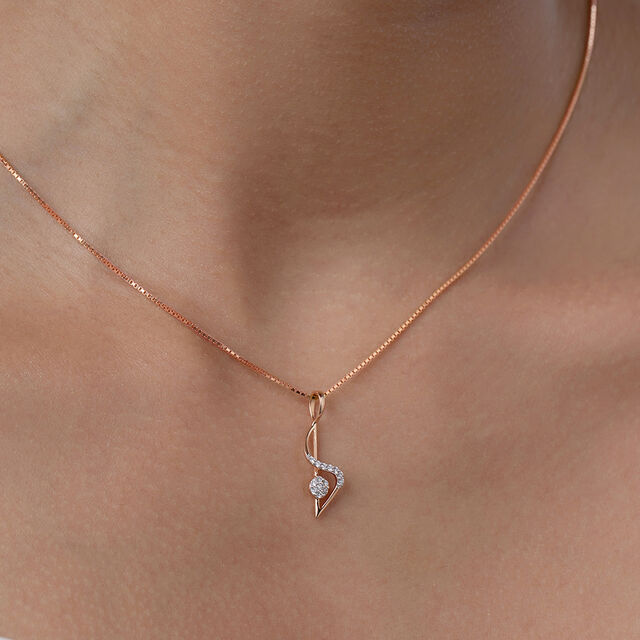 Graceful Twist Gold & Diamond Pendant 2