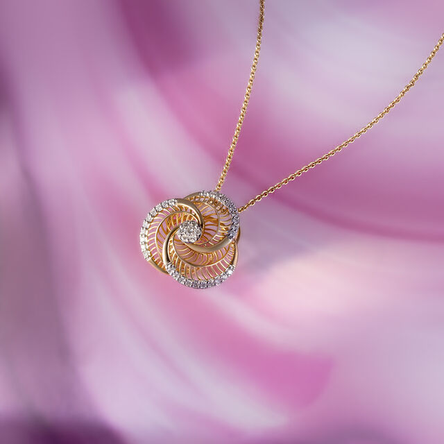 Radiant Rose Diamond & Gold Pendant 