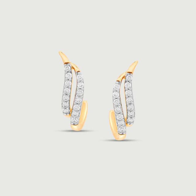 Gleaming Twist Diamond Hoop Earrings 3