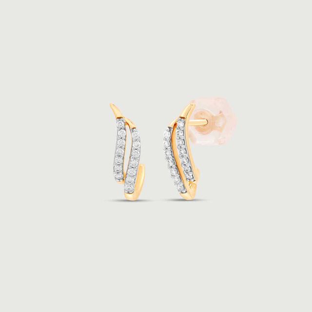 Gleaming Twist Diamond Hoop Earrings 4
