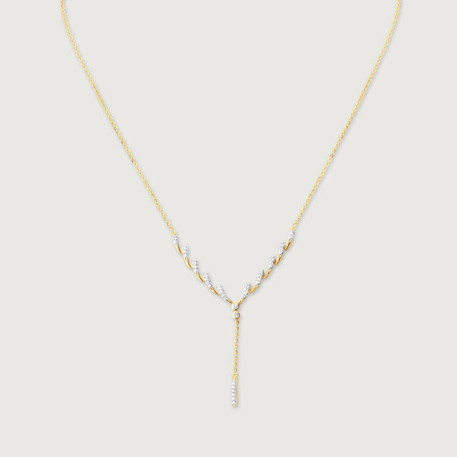 Curvy Spark Drop Diamond Necklace 3