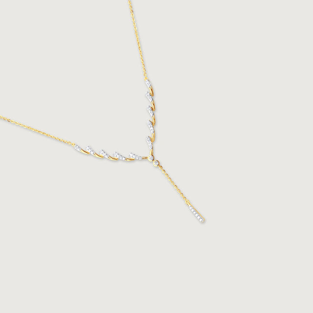 Curvy Spark Drop Diamond Necklace 4