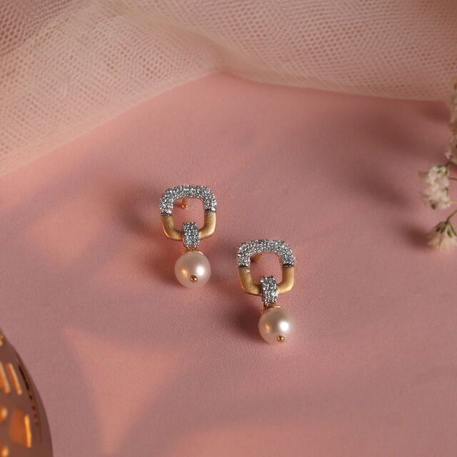 Opulent Charm Gold & Pearl Drop Earrings 
