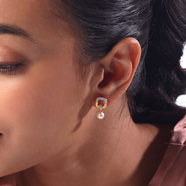 Opulent Charm Gold & Pearl Drop Earrings 2