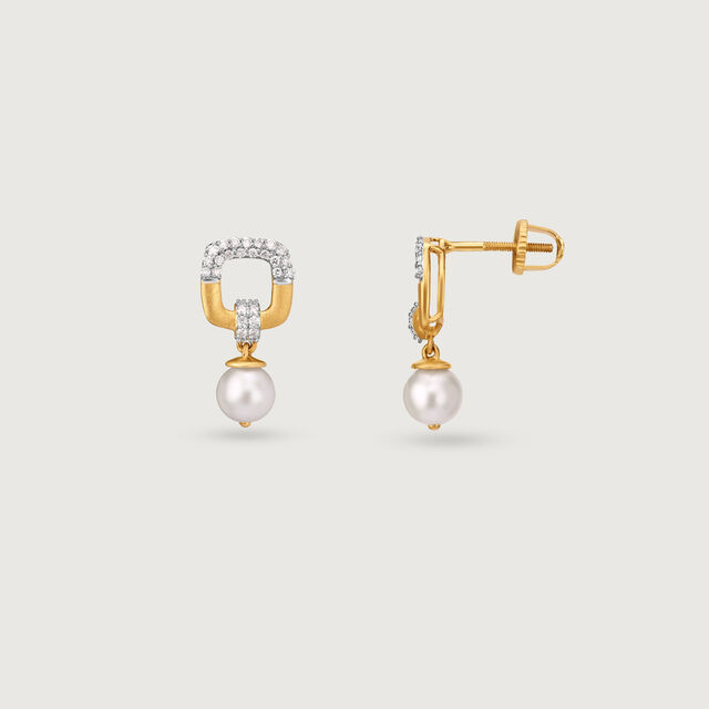 Opulent Charm Gold & Pearl Drop Earrings 5