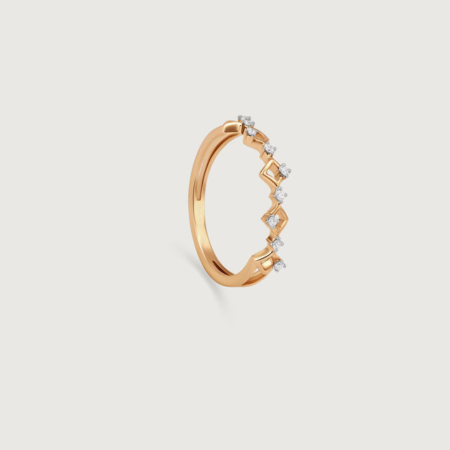 Sparkle Twist Gold & Diamond Finger Ring 4