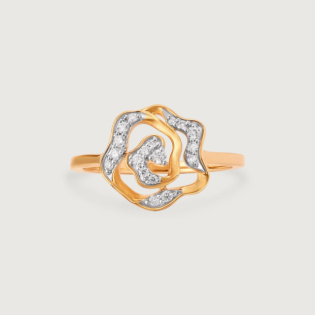 Floral Enchantment Gold & Diamond Finger Ring 5