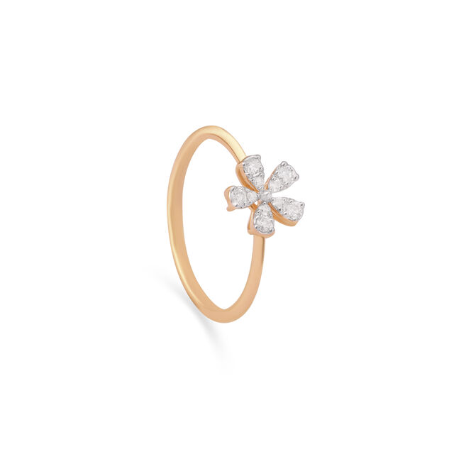 Floral Brilliance Gold & Diamond Finger Ring 4