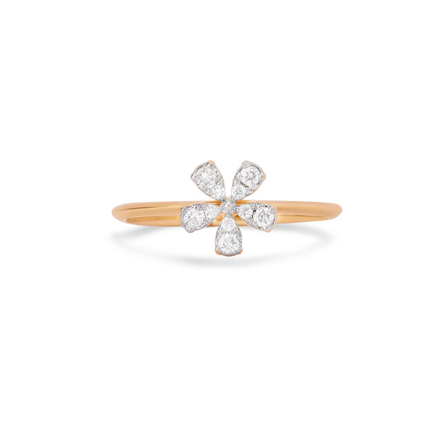Floral Brilliance Gold & Diamond Finger Ring 5
