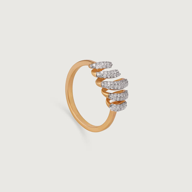 Spiral Symphony Gold & Diamond Finger Ring 3
