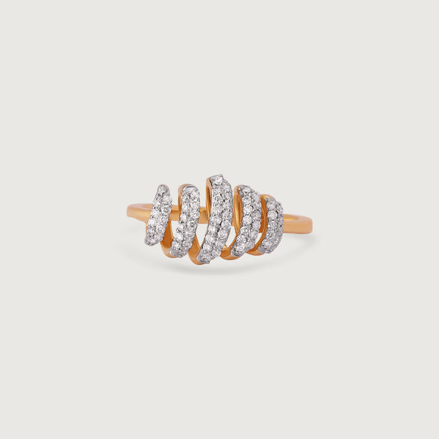 Spiral Symphony Gold & Diamond Finger Ring 4