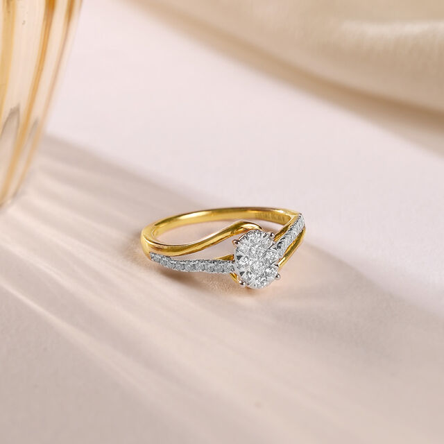Sparkling Love Gold & Diamond Finger Ring 