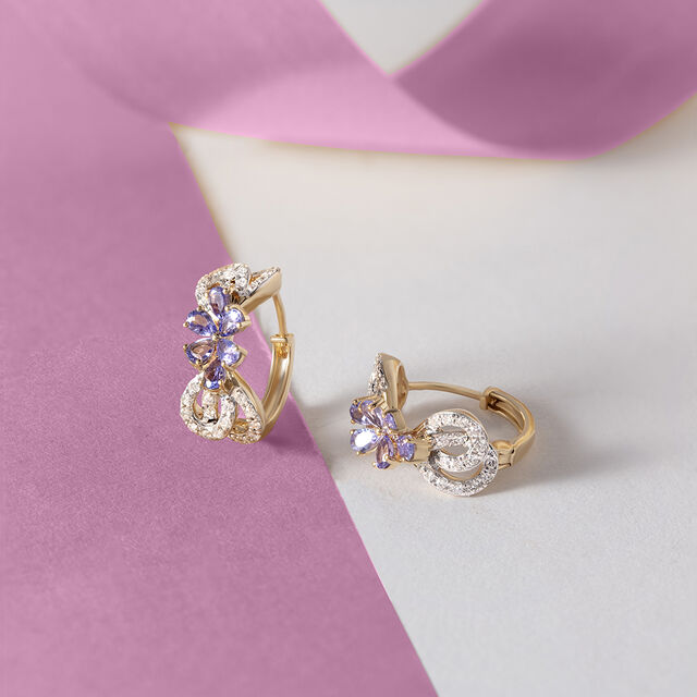 Vintage Chic Gold & Diamond Hoop Earrings 