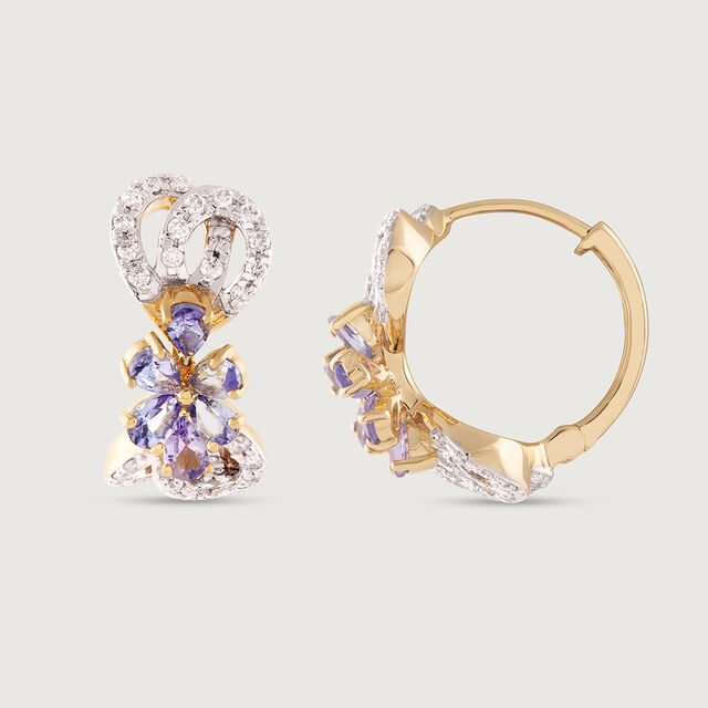 Vintage Chic Gold & Diamond Hoop Earrings 4