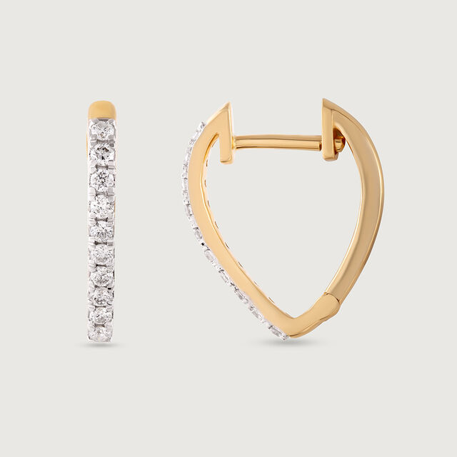 Sleek Edgy Gold & Diamond Hoop Earrings 5