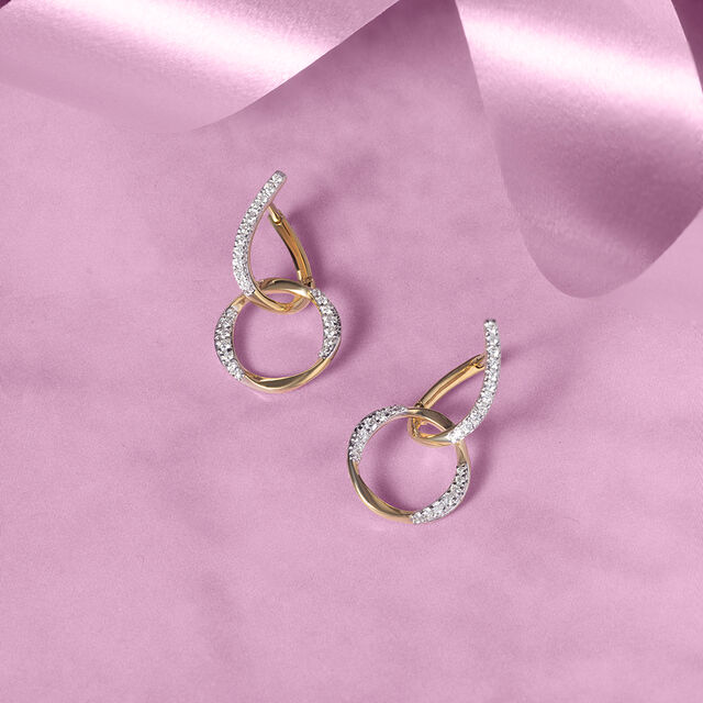 Modern Elegance Gold & Diamond Hoop Earrings 