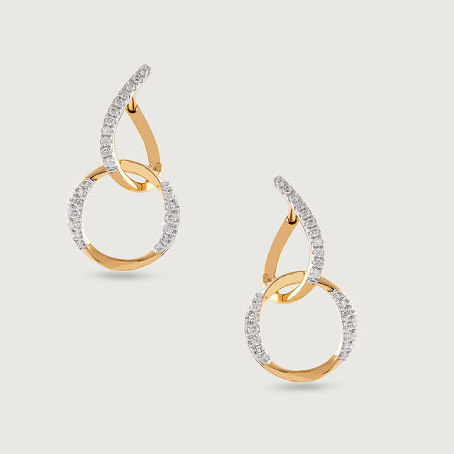 Modern Elegance Gold & Diamond Hoop Earrings 4