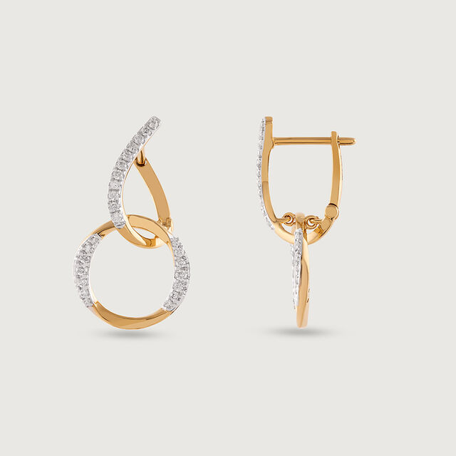 Modern Elegance Gold & Diamond Hoop Earrings 5